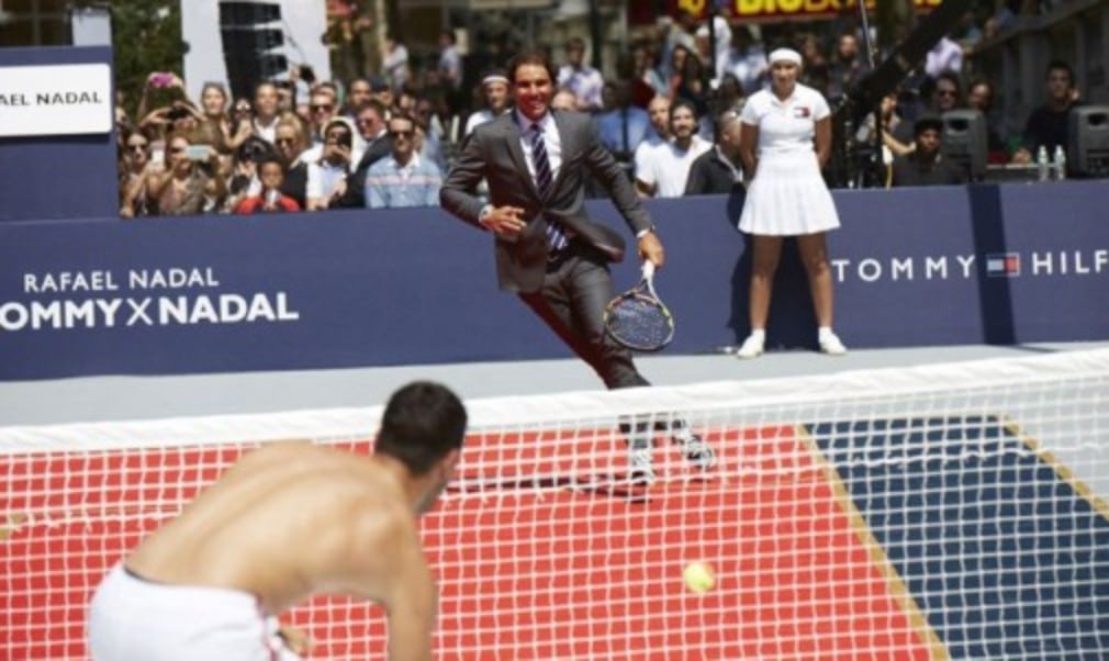 Rafael Nadal was unveiled as the new face (and body) of Tommy Hilfiger at a pop-up tennis event in New York ahead of next weekÈs US Open